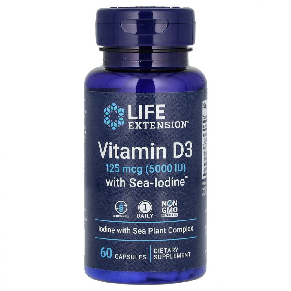   (Iherb) Life Extension,  D3  Sea-Iodine, 125  (5000 ), 60     -     , -, 