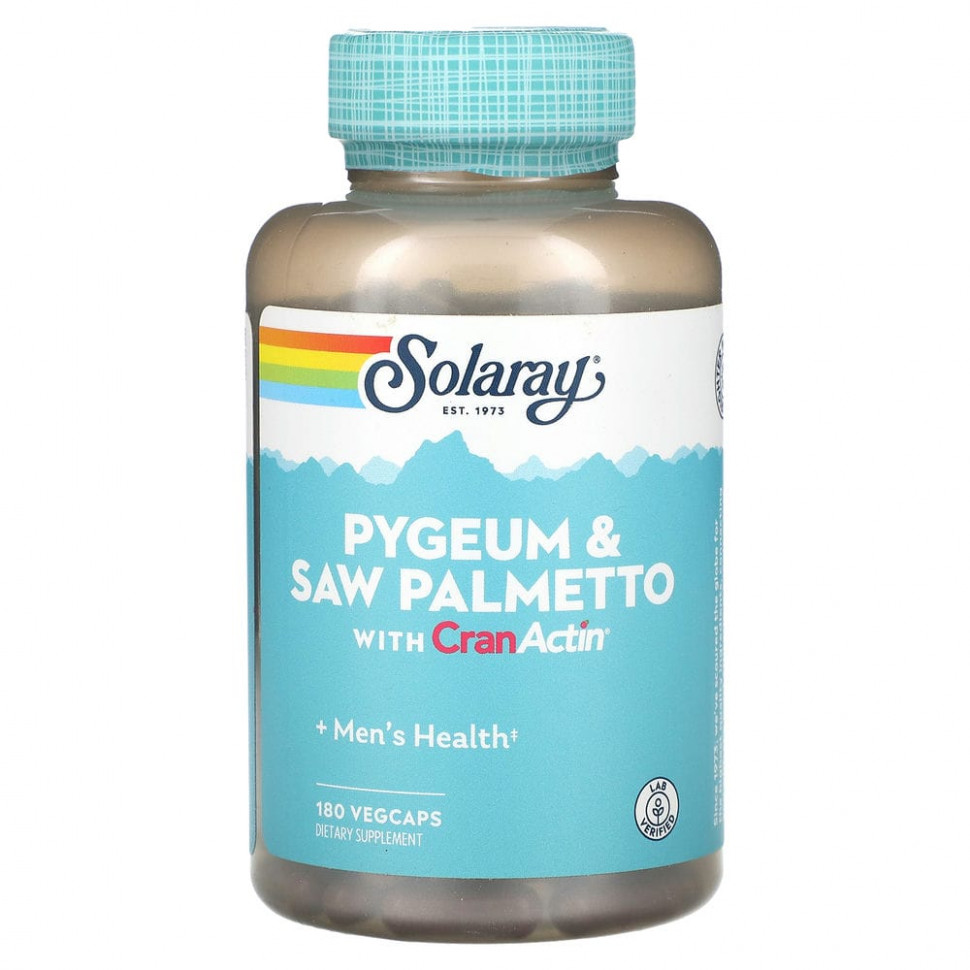 ���� ������ (Iherb) Solaray, Pygeum & Saw Palmetto � CranActin, 180 �������������� ������, ������ �� 6110 ���