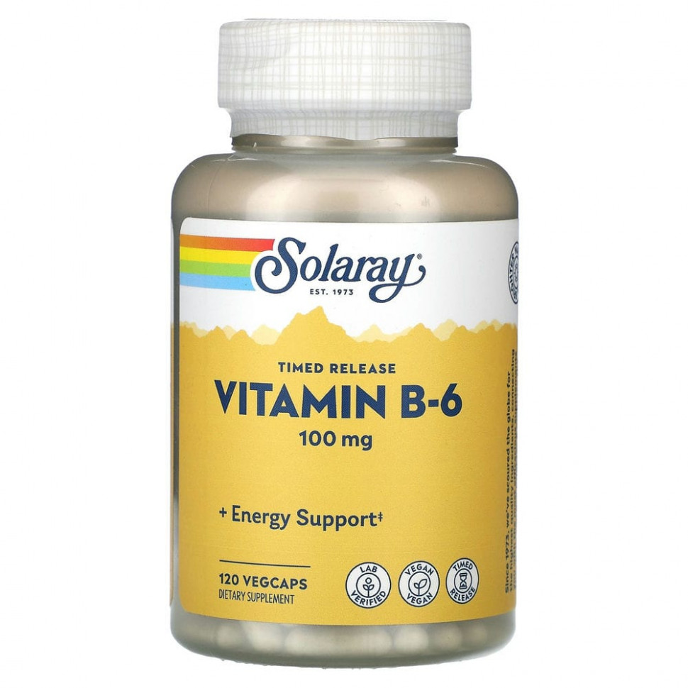 ���� ������ (Iherb) Solaray, ������� B6, 100 ��, 120 �������������� ������, ������ �� 1950 ���