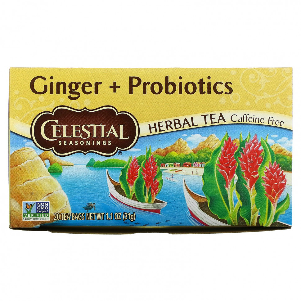 ���� ������ (Iherb) Celestial Seasonings, �������� ���, ������ + ����������, ��� �������, 20 ������ ���������, 1,1 ����� (31 �), ������ �� 1000 ���