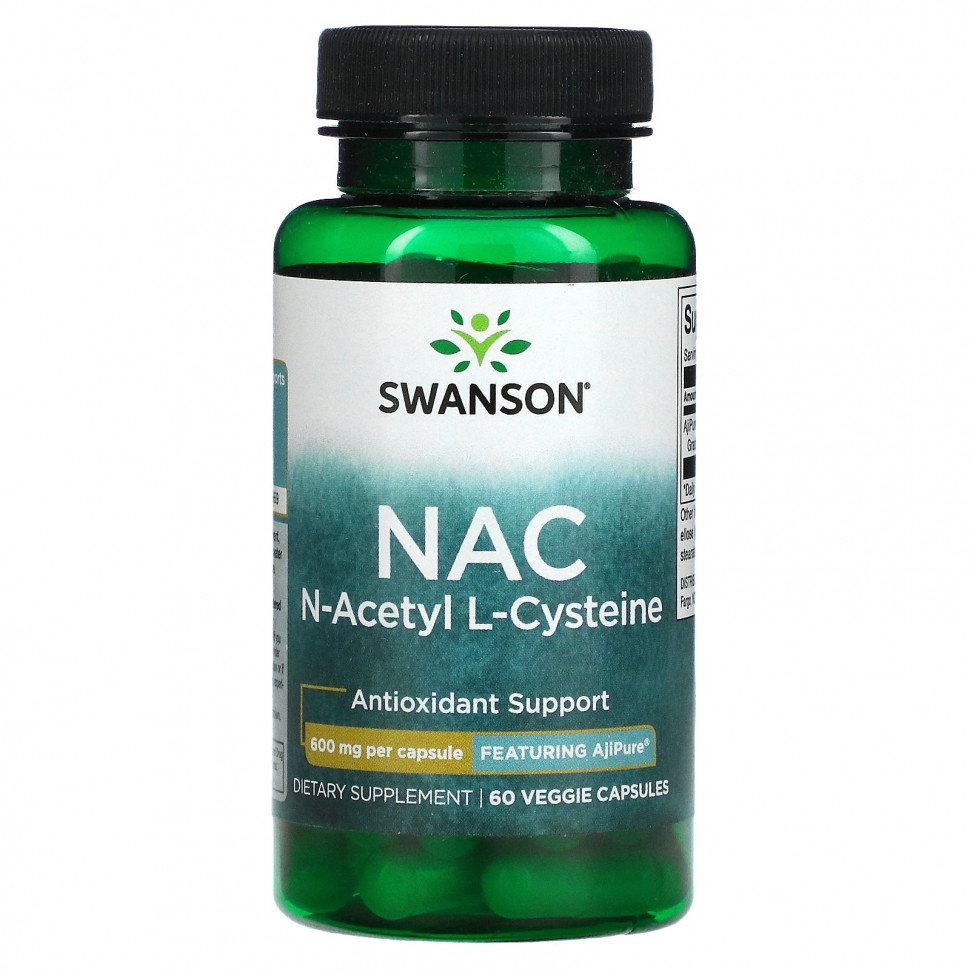 ���� ������ (Iherb) Swanson, NAC, N-������ L-�������, 600 ��, 60 ������������ ������, ������ �� 3140 ���