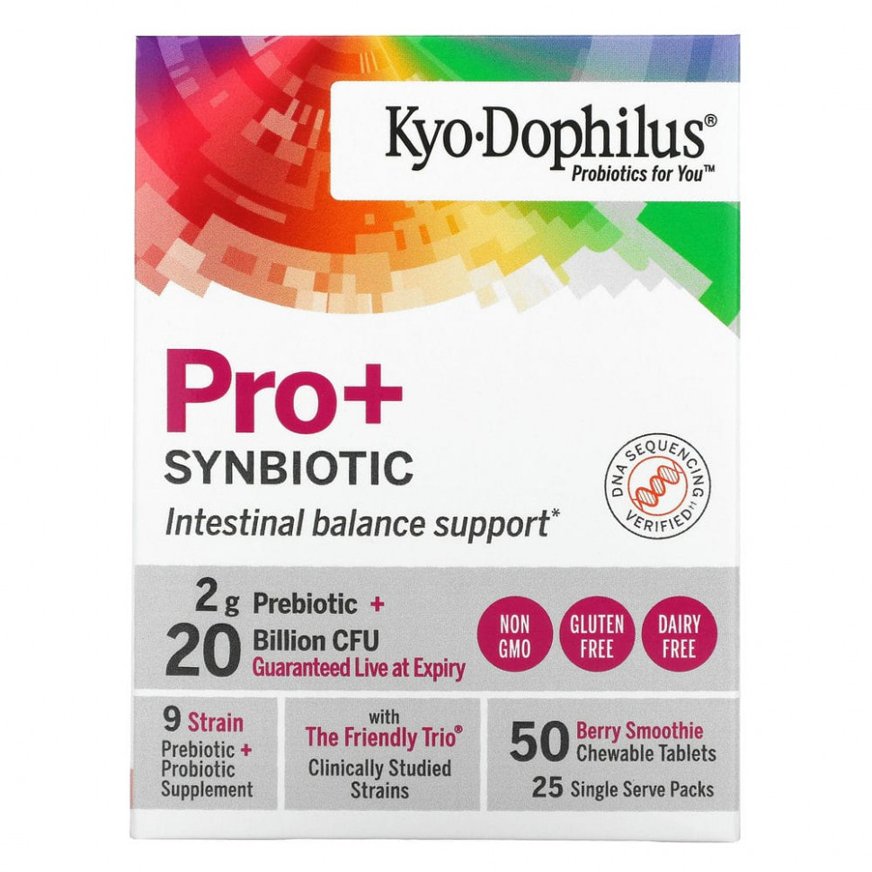   (Iherb) Kyolic, Kyo-Dophilus, Pro+Synbiotic, 20 Billion CFU, Berry Smoothie, 50 Chewable Tablets,   5710 
