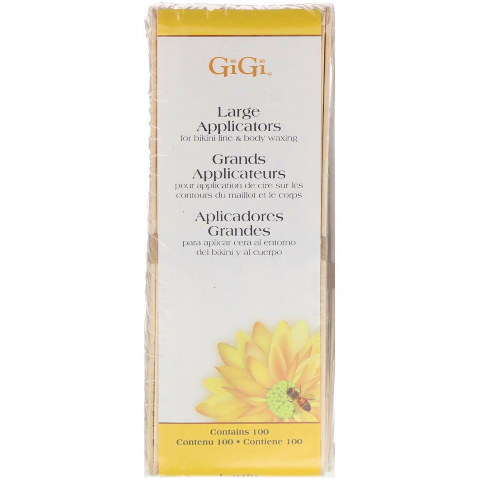   (Iherb) Gigi Spa, Large Applicators for Bikini Line & Body Waxing, 100 Applicators    -     , -, 