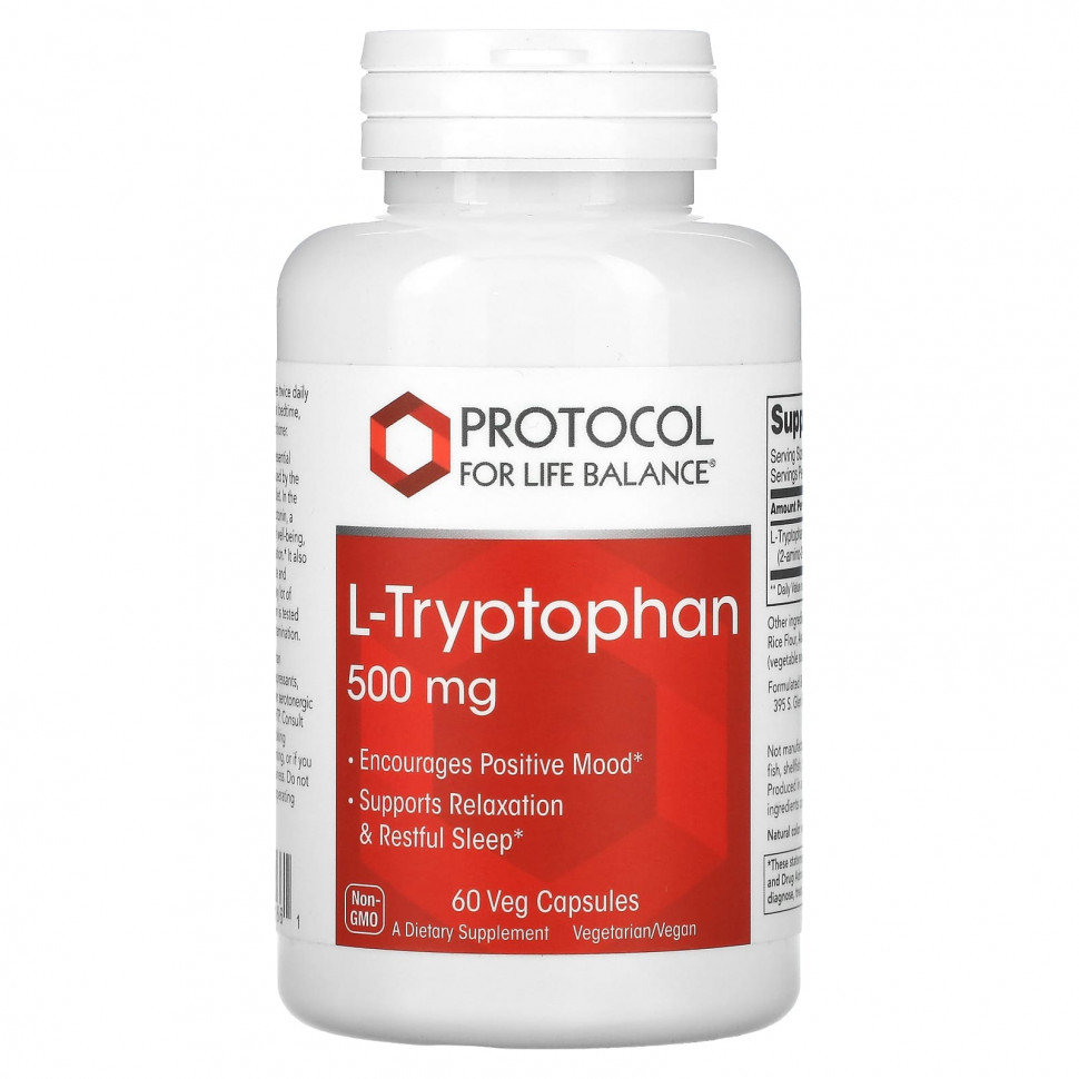 ���� ������ (Iherb) Protocol for Life Balance, L-���������, 500 ��, 60 ������������ ������, ������ �� 3000 ���