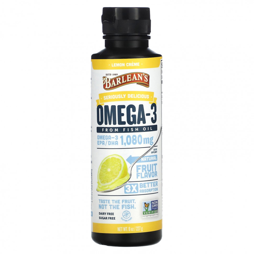 ���� ������ (Iherb) Barlean's, �����-3 �� ������� ����, �������� ����, 1080 ��, 227 � (8 �����), ������ �� 3250 ���