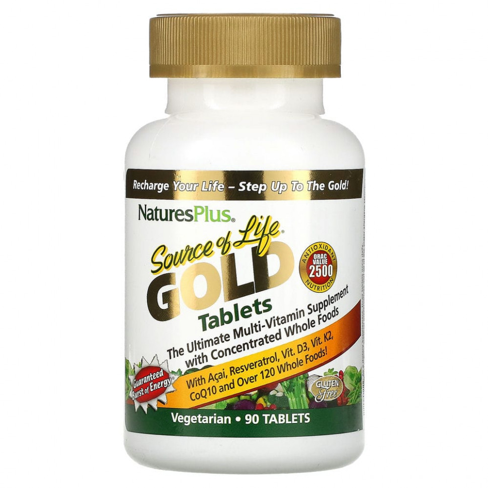   (Iherb) NaturesPlus, Source of Life Gold, The Ultimate Multi-Vitamin Supplement, 90     -     , -, 