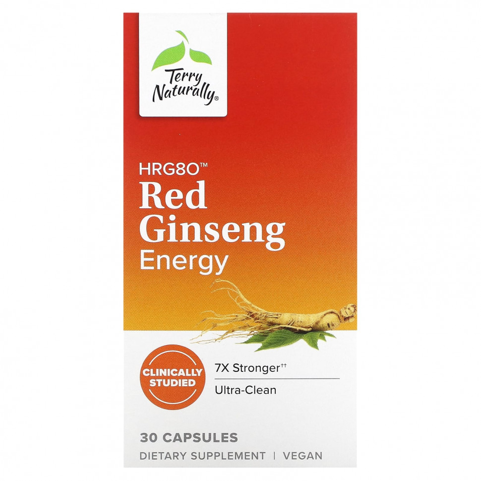 ���� ������ (Iherb) Terry Naturally, HRG80 Red Ginseng Energy, 30 ������, ������ �� 5060 ���