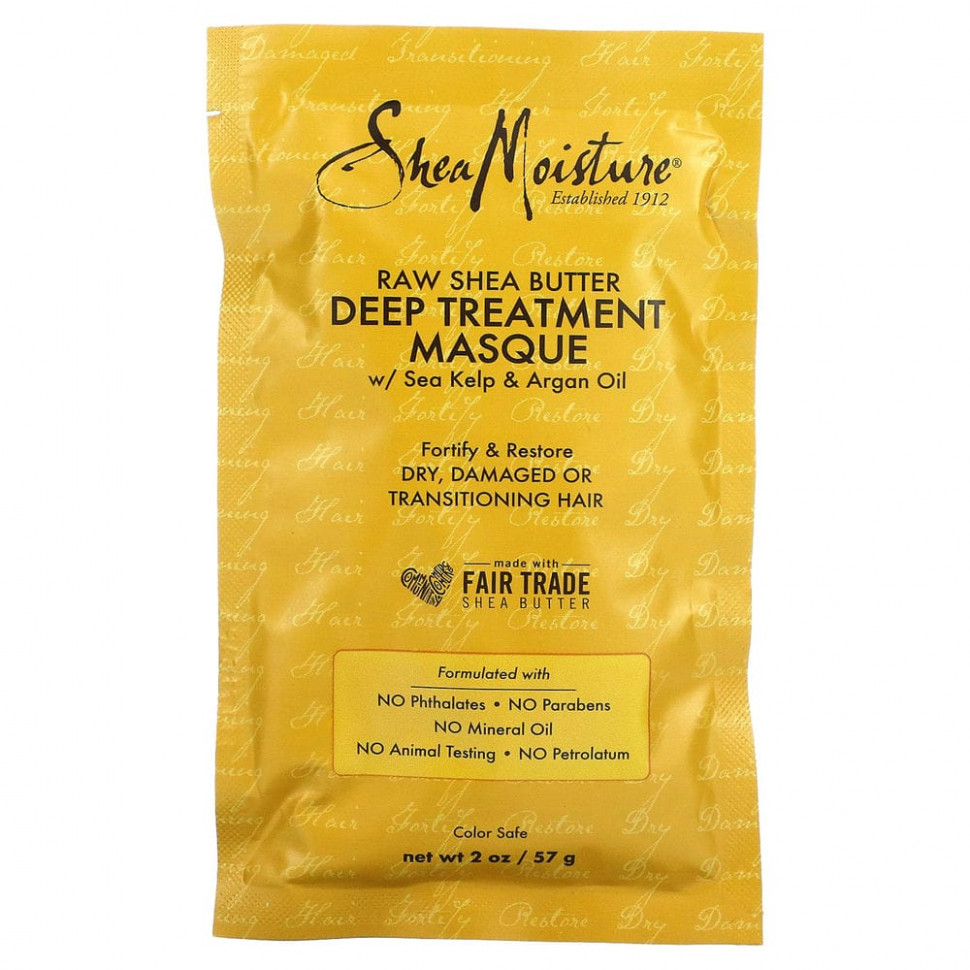 ���� ������ (Iherb) SheaMoisture, Raw Shea Butter, Moisture Recovery Treatment Masque with Seal Kelp & Argan Oil, 2 fl oz (59 ml), ������ �� 600 ���