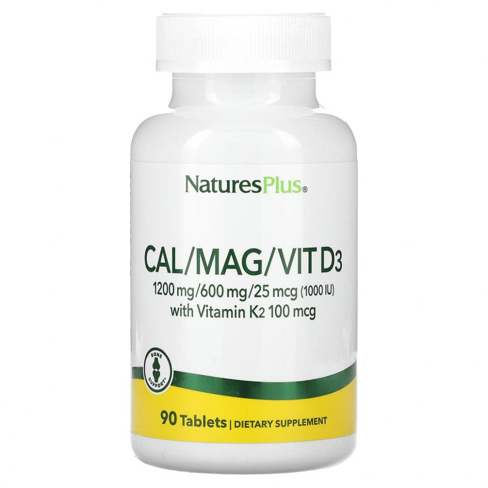 ���� ������ (Iherb) NaturesPlus, Cal / Mag / Vit D3 � ��������� K2`` 90 ��������, ������ �� 3080 ���