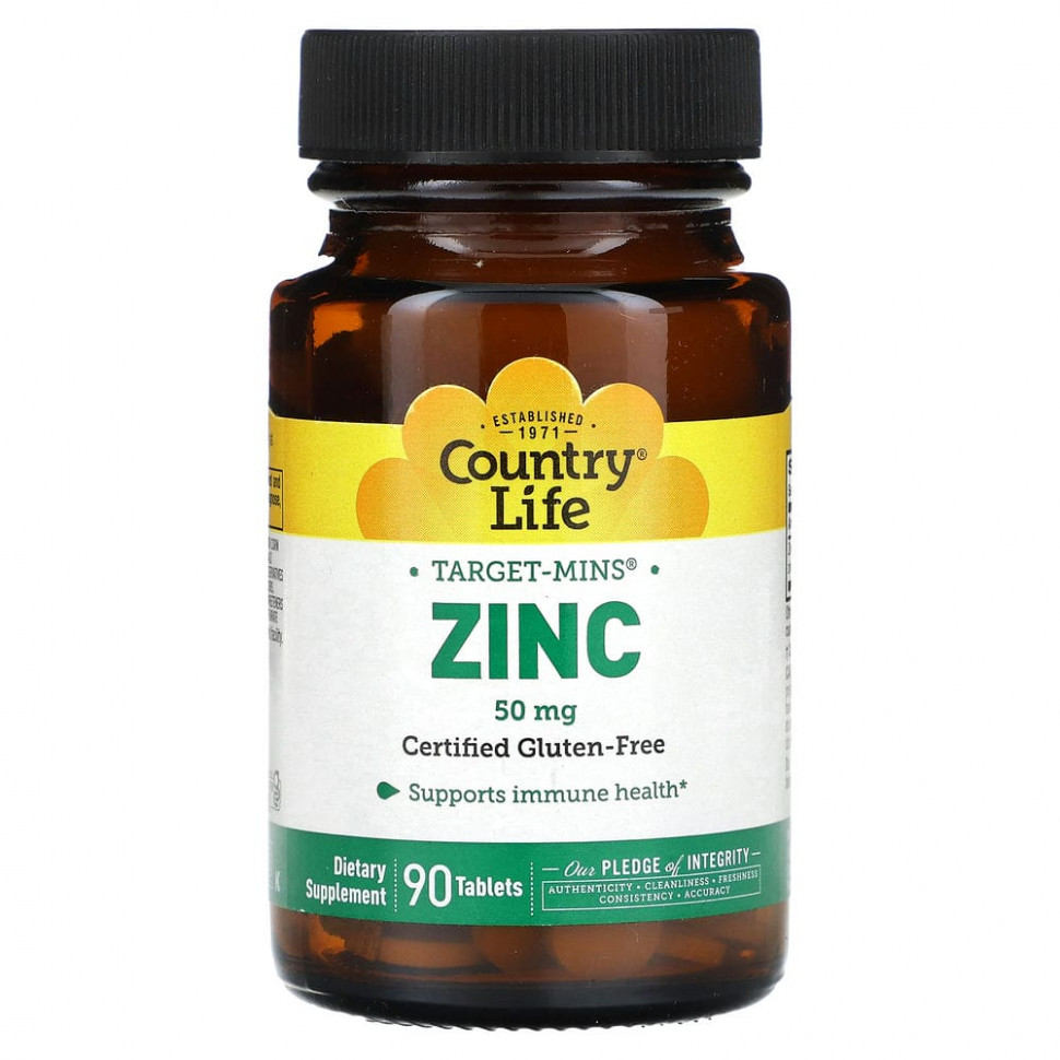 ���� ������ (Iherb) Country Life, Target-Mins Zinc, 50 ��, 90 ��������, ������ �� 1680 ���