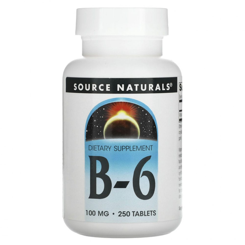 ���� ������ (Iherb) Source Naturals, B-6, 100 ��, 250 ��������, ������ �� 2390 ���