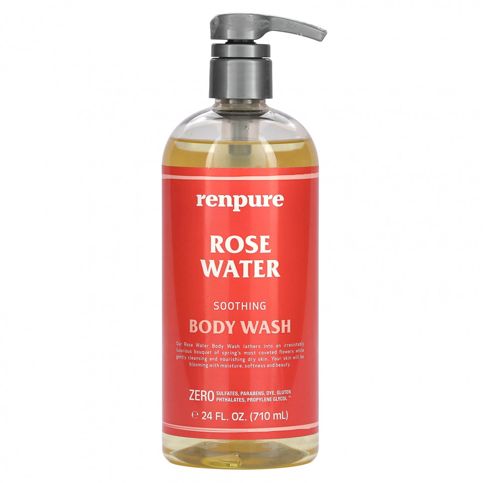   (Iherb) Renpure, Rose Water Soothing Body Wash, 24 fl oz (710 ml)    -     , -, 