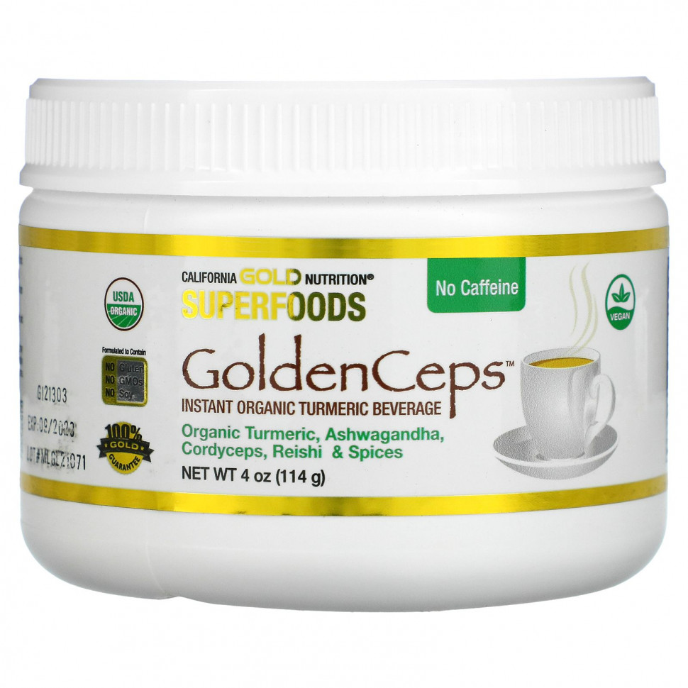   (Iherb) California Gold Nutrition, SUPERFOODS, GoldenCeps,    , 114  (4 ),   2150 