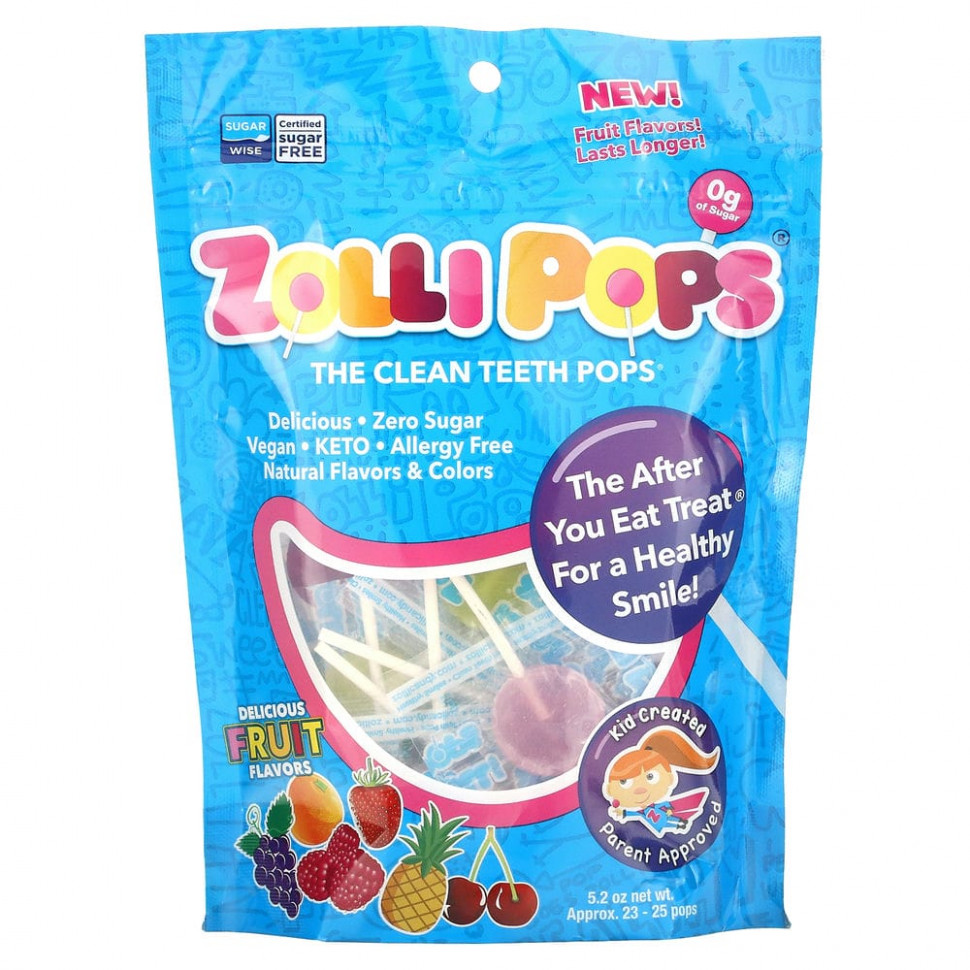   (Iherb) Zollipops, The Clean Teeth Pops,    , , , , , , , . 2325  ZolliPops, 147  (5,2 )    -     , -, 