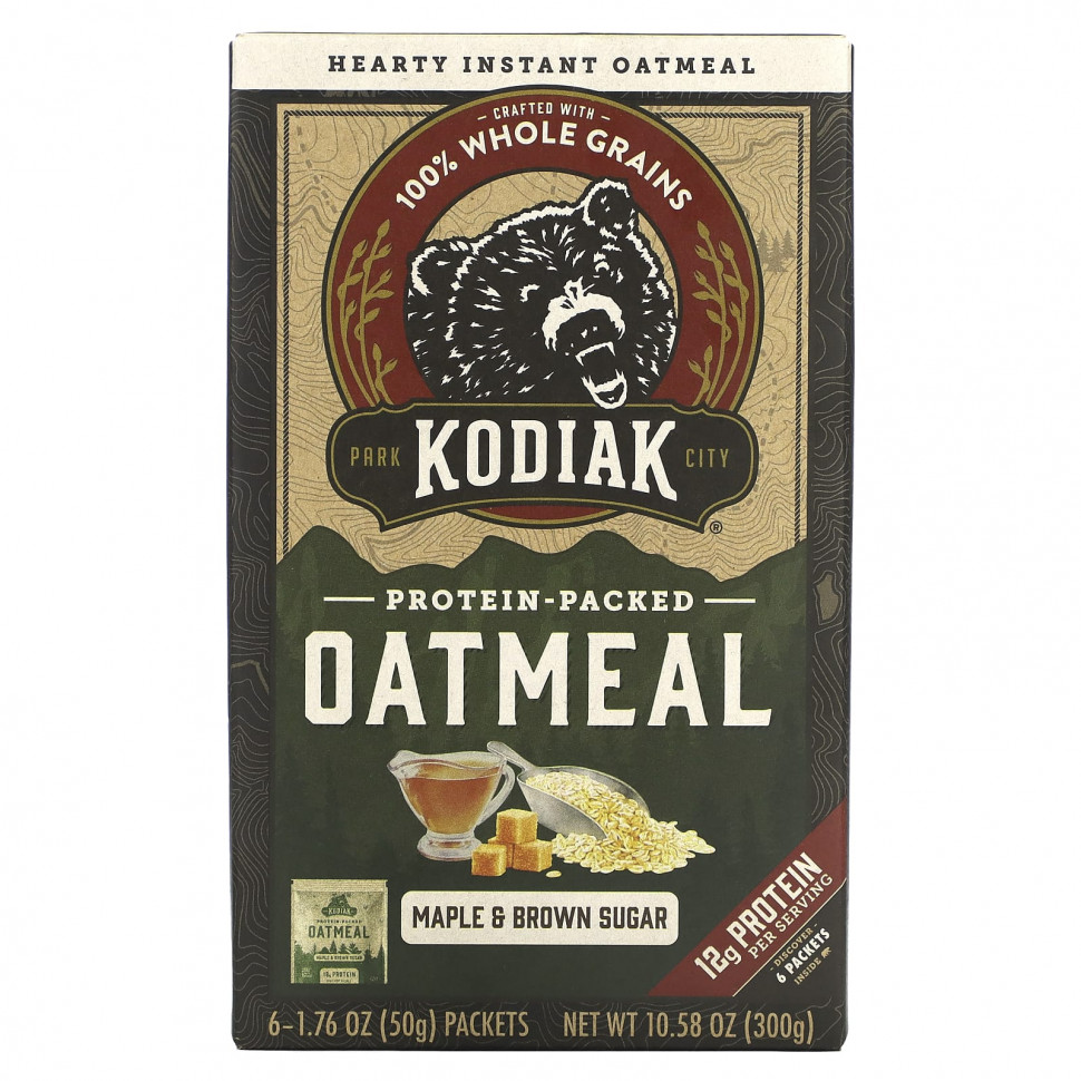 ���� ������ (Iherb) Kodiak Cakes, ������� � ���������, �������� ����� � ���������� �����, 6 ��������� �� 50 � (1,76 �����), ������ �� 1910 ���