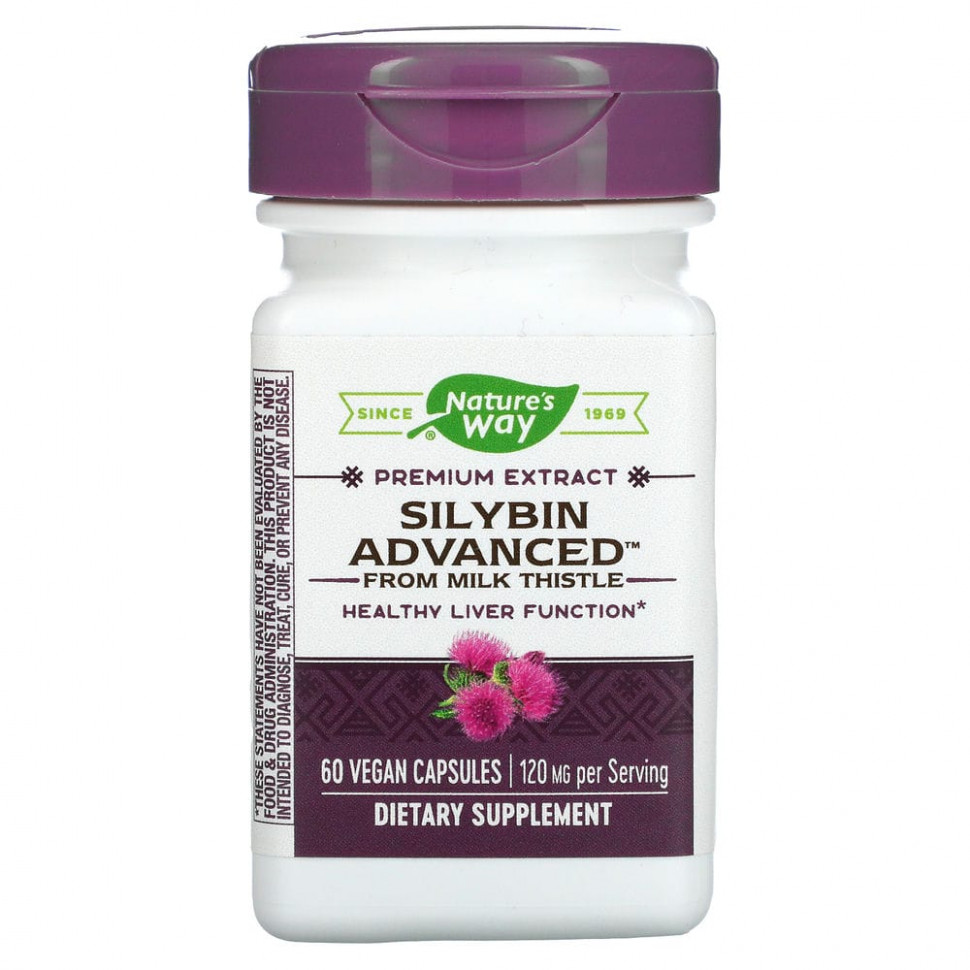   (Iherb) Nature's Way, Silybin Advanced from Milk Thistle, 120 mg, 60 Vegan Capsules    -     , -, 