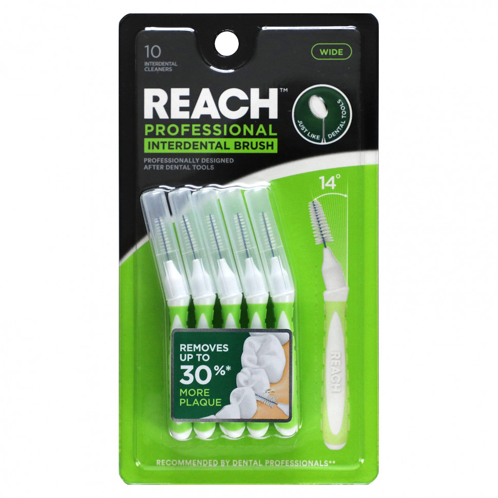   (Iherb) Reach, Professional Interdental Brush, Wide, 10 Interdental Cleaners    -     , -, 