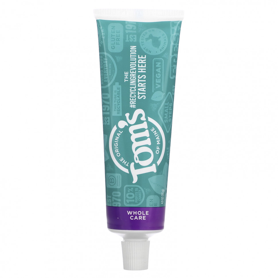���� ������ (Iherb) Tom's of Maine, Whole Care Anticavity Toothpaste, Spearmint, 4 oz (113 g), ������ �� 1600 ���