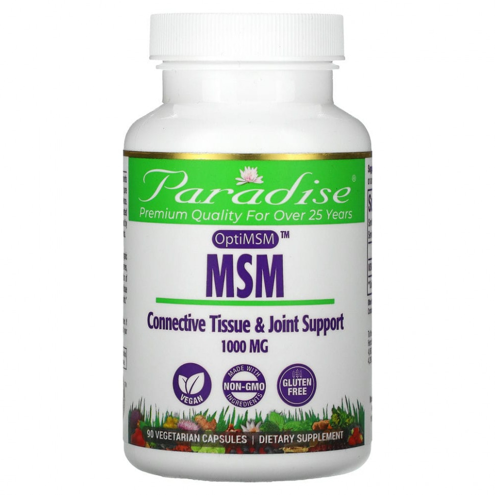 ���� ������ (Iherb) Paradise Herbs, ��� � OptiMSM, 1000 ��, 90 �������������� ������, ������ �� 2530 ���