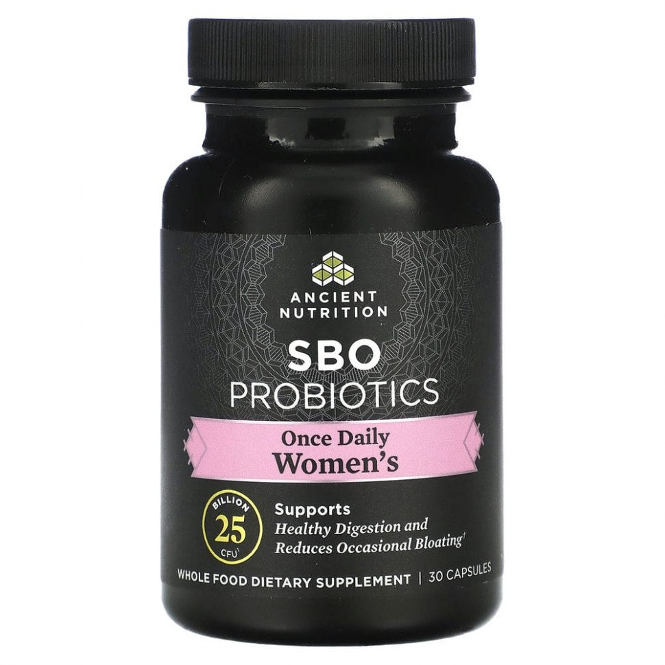   (Iherb) Dr. Axe / Ancient Nutrition, SBO Probiotics, Once Daily Women's, 25  , 30     -     , -, 