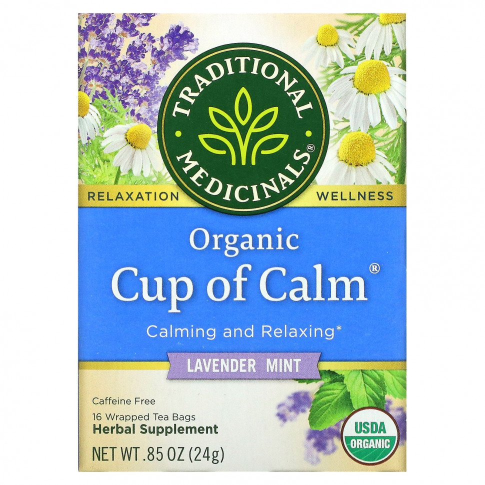 ���� ������ (Iherb) Traditional Medicinals, Organic Cup of Calm, ������� � ����, ��� �������, 16 ������ ��������� � ��������, 24 � (0,85 �����), ������ �� 1150 ���