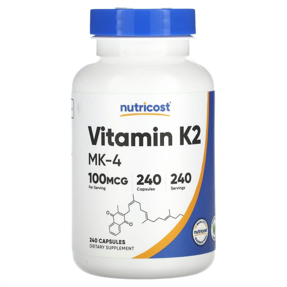 ���� ������ (Iherb) Nutricost, ������� K-2 MK-4, 100 ���, 240 ������, ������ �� 2790 ���