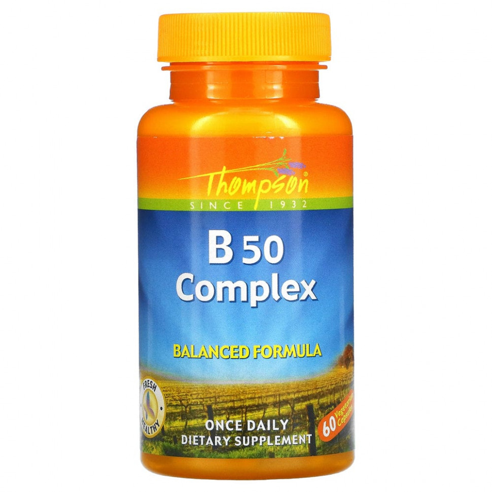 ���� ������ (Iherb) Thompson, B50 Complex, �������� ��������� ������ �, 60 �������������� ������, ������ �� 890 ���