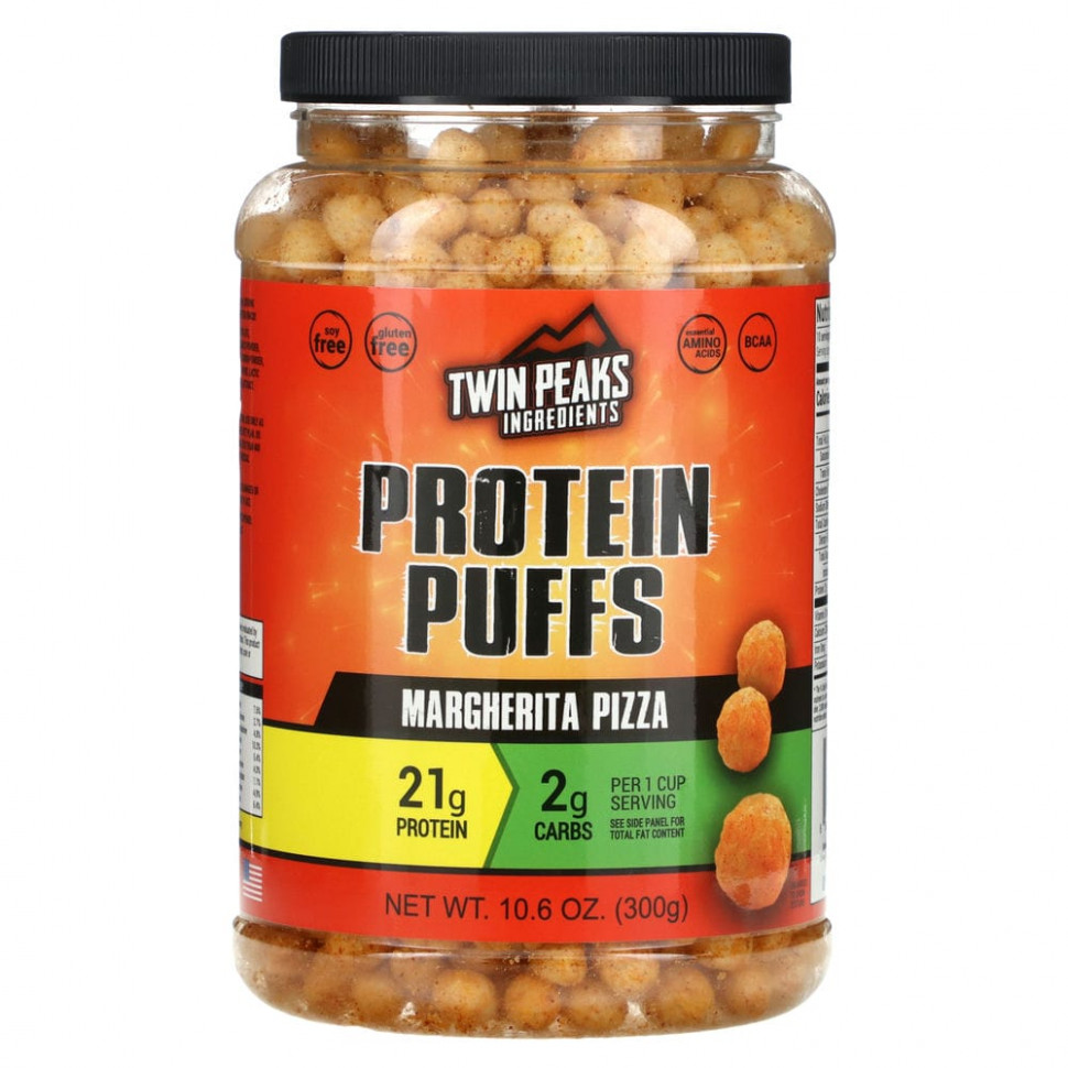   (Iherb) Twin Peaks, Protein Puffs, Margherita Pizza, 300  (10,6 )    -     , -, 