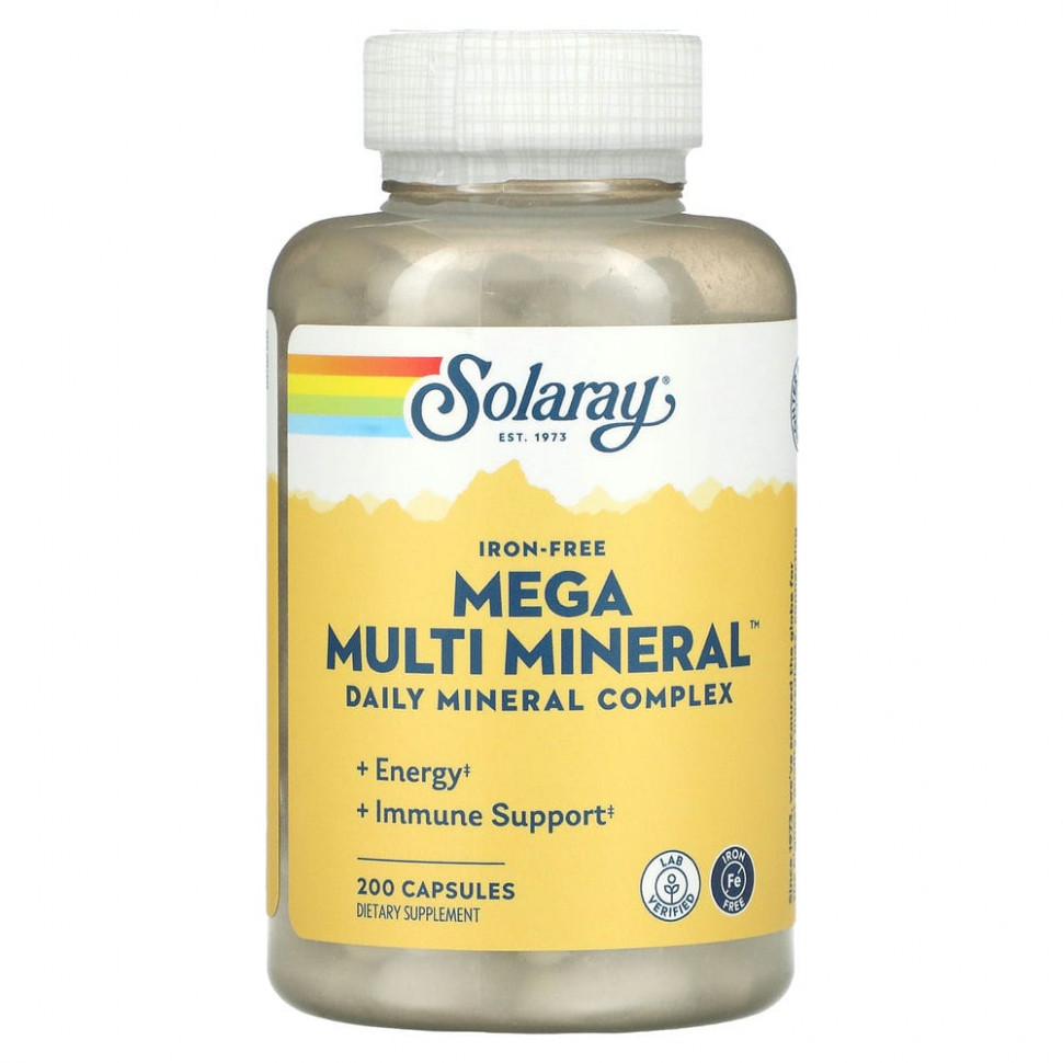 ���� ������ (Iherb) Solaray, Mega Multi Mineral, ��� ������, 200 ������, ������ �� 2930 ���
