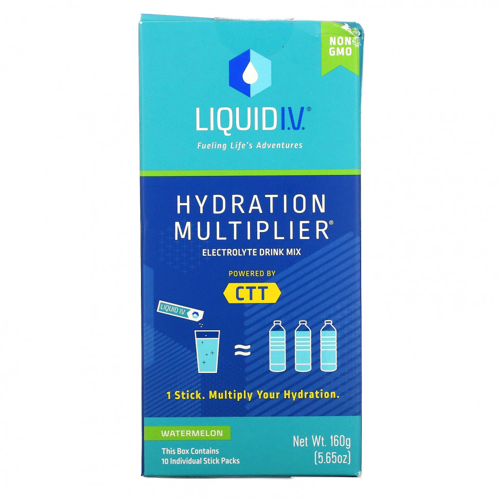 ���� ������ (Iherb) Liquid I.V., Hydration Multiplier, ����� ��� ������������� �������� � ������������, �����, 10 ��������� ��������� �� 16 � (0,56 �����), ������ �� 4420 ���
