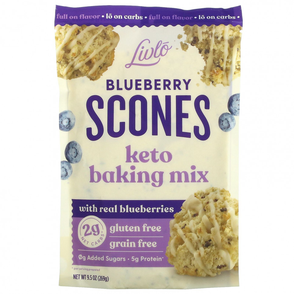 ���� ������ (Iherb) Livlo, Blueberry Scones, ����� ��� ����-������� � ��������� ���������, 269 � (9,5 �����), ������ �� 2380 ���