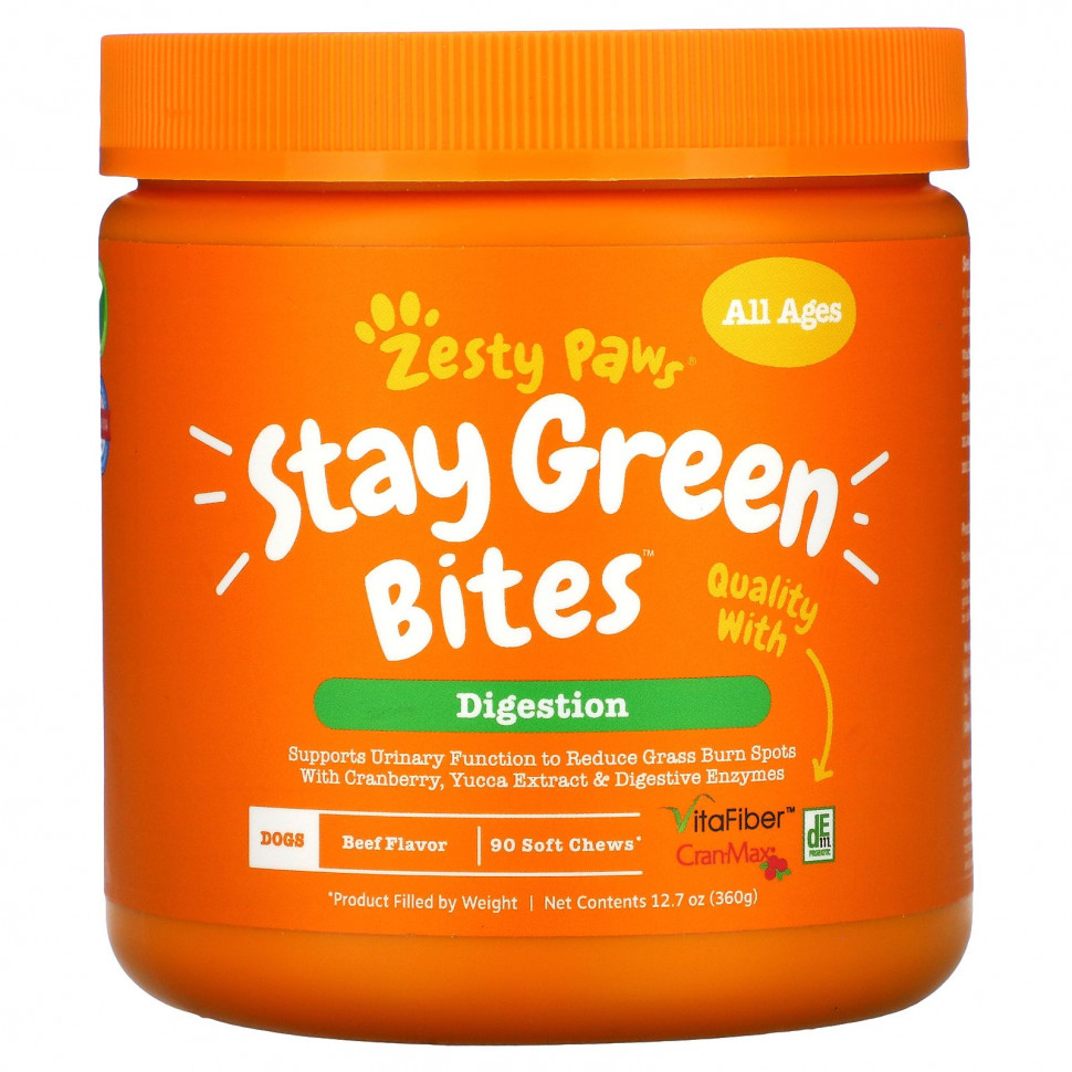   (Iherb) Zesty Paws, Stay Green Bites For Dogs,  ,   ,   , 90      -     , -, 