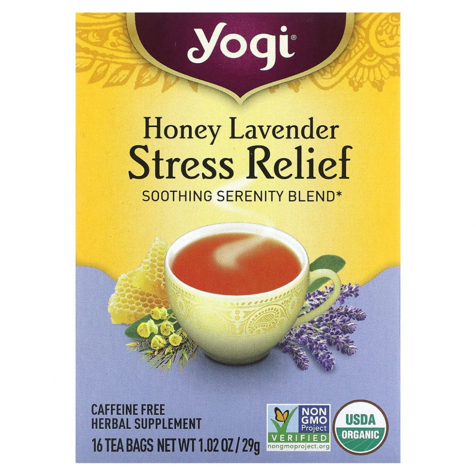 ���� ������ (Iherb) Yogi Tea, Stress Relief, ��� � �������, ��� �������, 16 ������ ���������, 29 � (1,02 �����), ������ �� 940 ���
