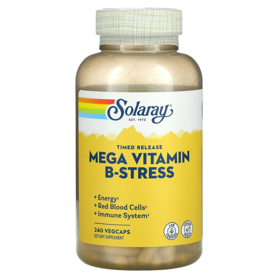 ���� ������ (Iherb) Solaray, Mega B-Stress, � ��������� ��������������, 240 ��������� ������, ������ �� 4700 ���