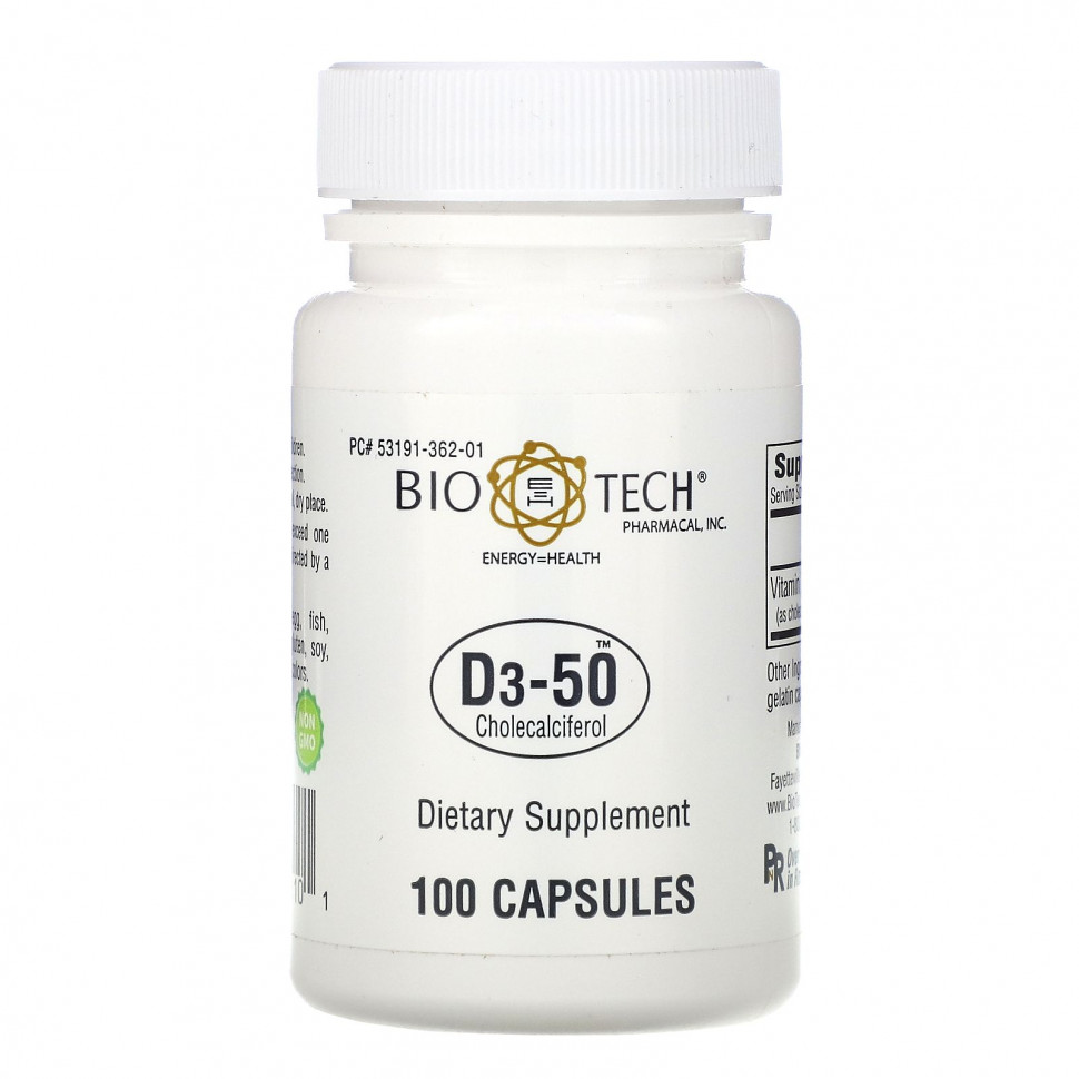   (Iherb) Bio Tech Pharmacal, D3-50, , 100     -     , -, 