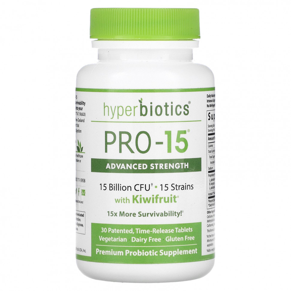 ���� ������ (Iherb) Hyperbiotics, PRO-15 �����, 15 ���� ���, 30 �������� � ��������� ��������������, ������ �� 5600 ���