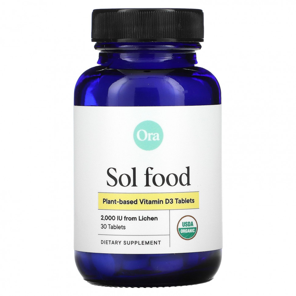 ���� ������ (Iherb) Ora, Sol Food, ������������ ������� D3, 2000 ��, 30 ��������, ������ �� 3670 ���