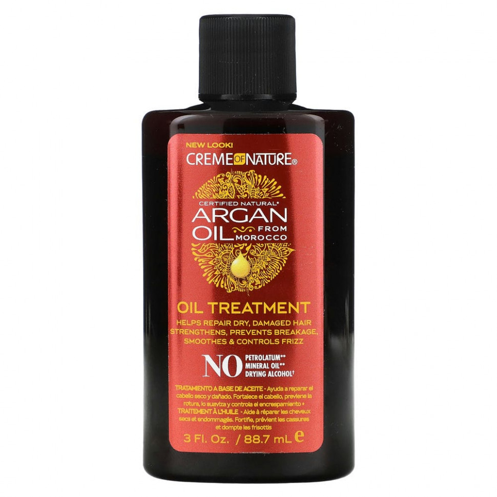 ���� ������ (Iherb) Creme Of Nature, ����������������� ����������� ��������� ����� �� �������, Oil Treatment, 88,7 �� (3 ����. �����), ������ �� 2670 ���