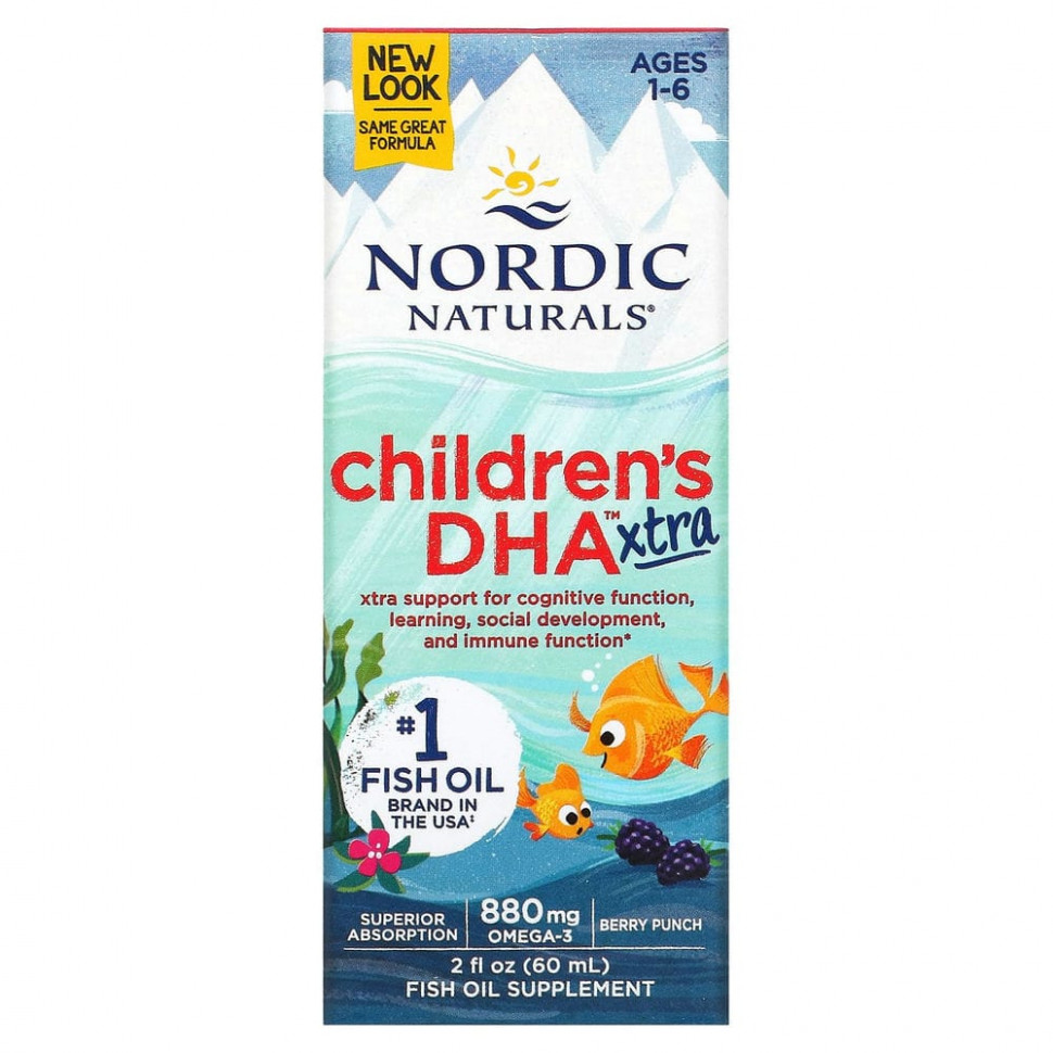 ���� ������ (Iherb) Nordic Naturals, Children's DHA Xtra, ��� ����� ��������� 1�6 ���, ���� �������� �����, 880 ��, 60 �� (2 ����. �����), ������ �� 4720 ���