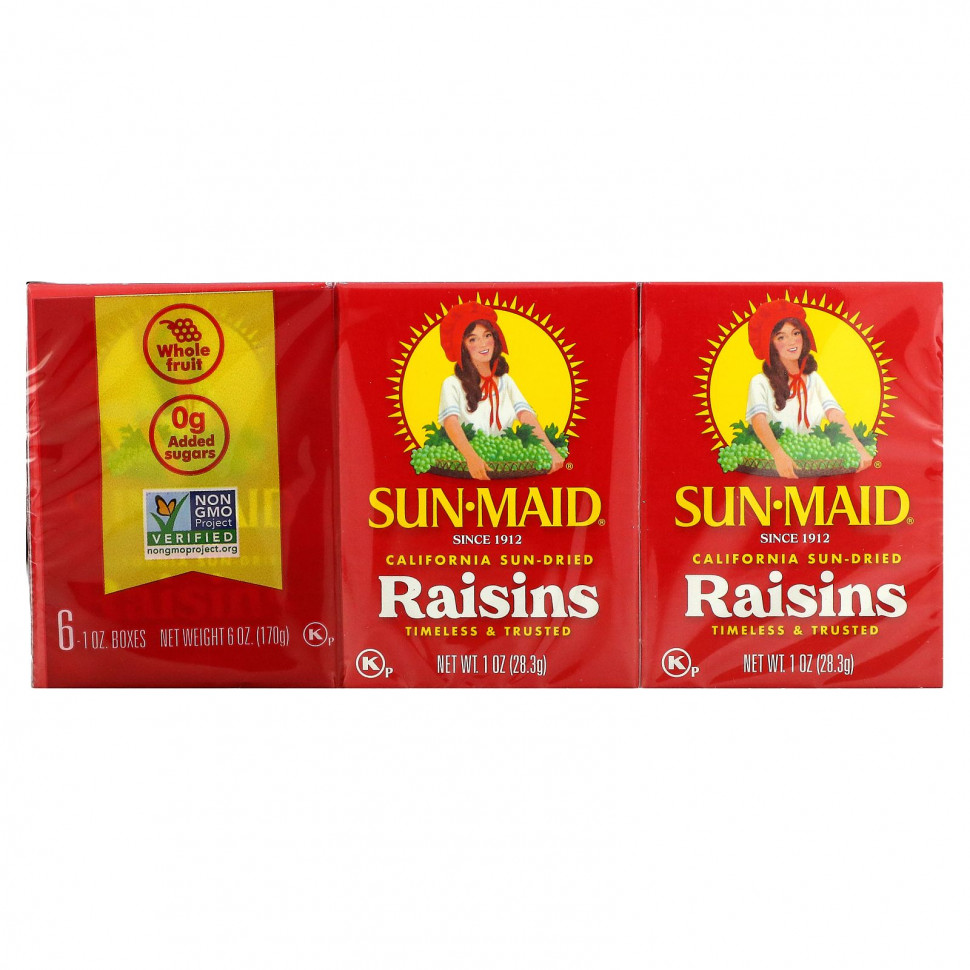 ���� ������ (Iherb) Sun-Maid, �������������� ������� �� ������ ����, 6 ������� �� 28,3 � (1 �����), ������ �� 820 ���