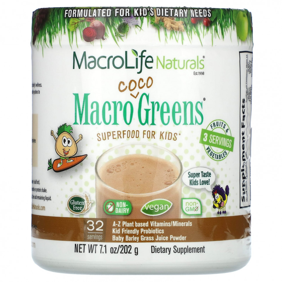   (Iherb) Macrolife Naturals, Macro Coco Greens,   , 202  (7,1 )    -     , -, 