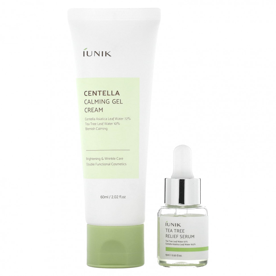   (Iherb) iUNIK, Centella Edition Skin Care Set, Cream & Mini Serum, 2 Piece Set    -     , -, 