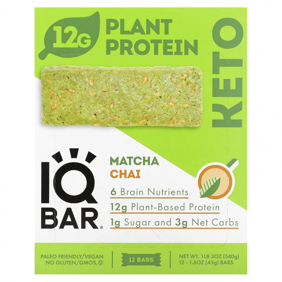 ���� ������ (Iherb) IQBAR, ������������ ����������� ��������, ��� � ����, 12 ����������, 45 � (1,6 �����), ������ �� 5330 ���