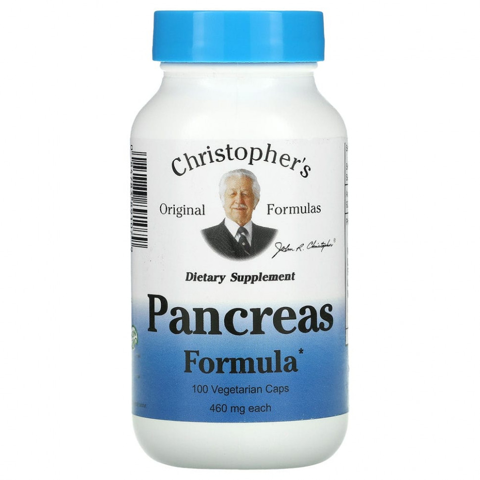   (Iherb) Christopher's Original Formulas, Pancreas Formula, 460 , 100      -     , -, 