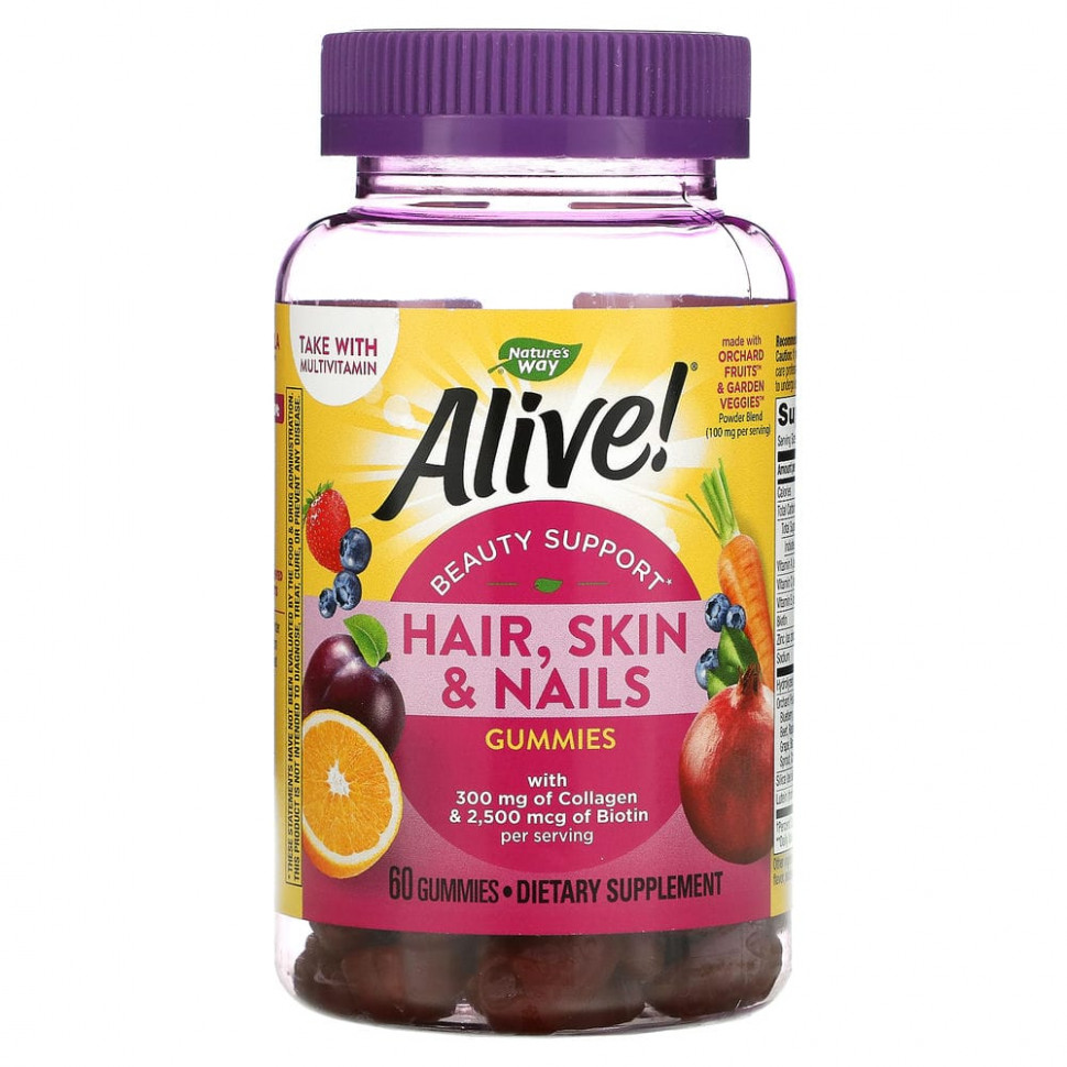 ���� ������ (Iherb) Nature's Way, Alive! ������� � ���������� � �������� ��� �����, ���� � ������, �� ������ ��������, 60 ����������� ����������, ������ �� 3520 ���