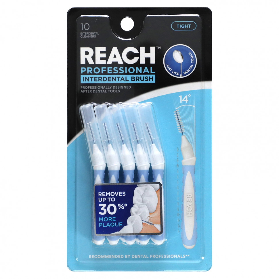   (Iherb) Reach, Professional Interdental Brush, Tight, 10 Interdental Cleaners    -     , -, 