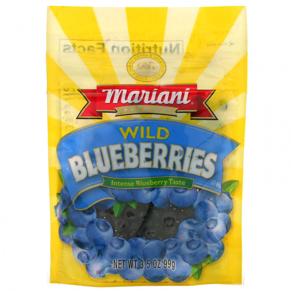   (Iherb) Mariani Dried Fruit, Premium, Wild Blueberries, 3.5 oz (99 g)    -     , -, 