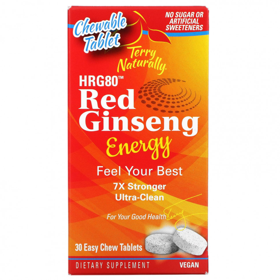 ���� ������ (Iherb) Terry Naturally, HRG80 Red Ginseng Energy, 30 ����������� ��������, ������ �� 4510 ���