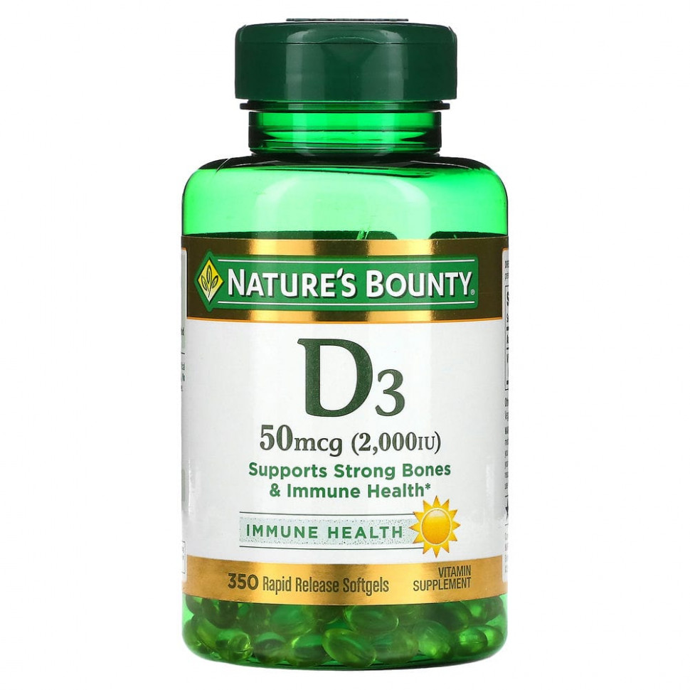   (Iherb) Nature's Bounty, D3, 50  (2000 ), 350         -     , -, 