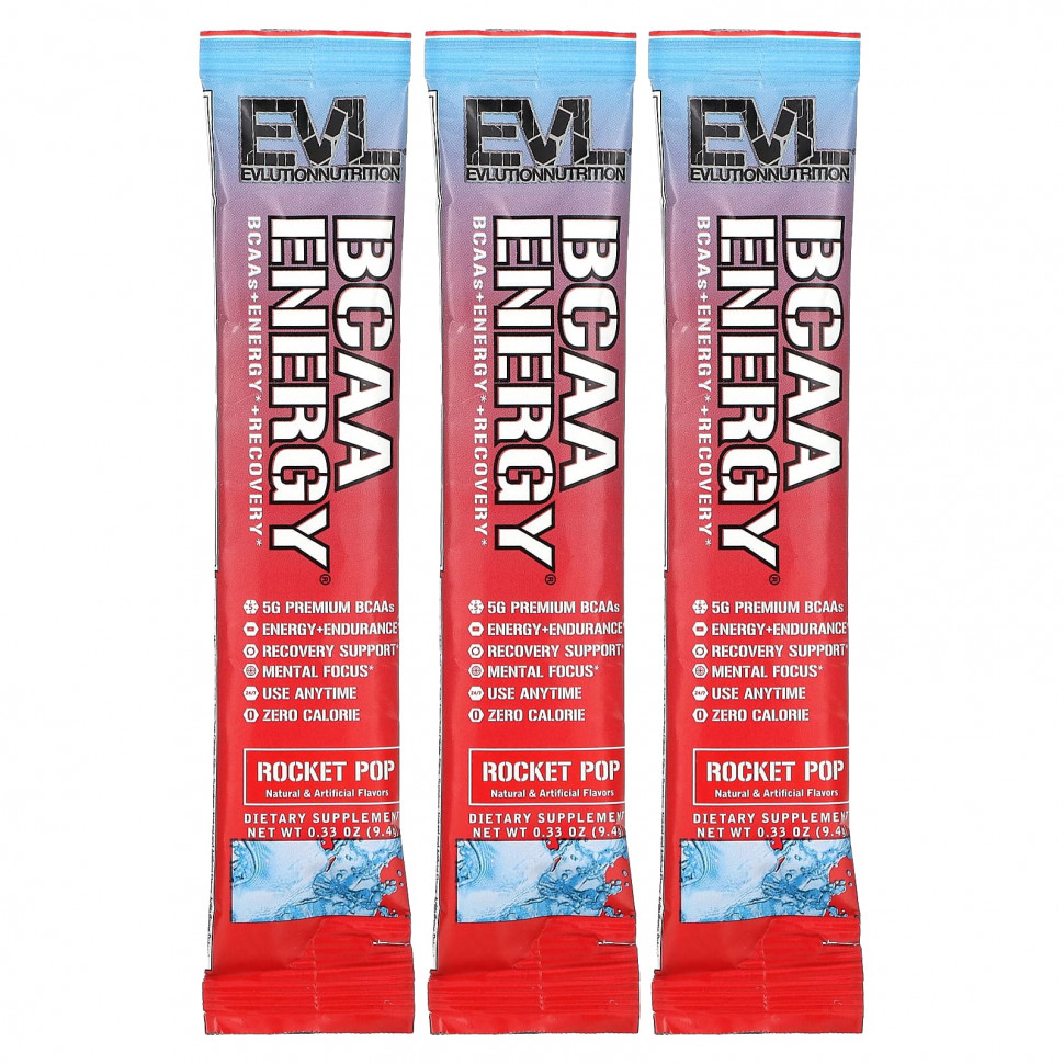 ���� ������ (Iherb) EVLution Nutrition, BCAA Energy, Rocket Pop, 3 �������� �� 9,4 � (0,33 �����), ������ �� 670 ���
